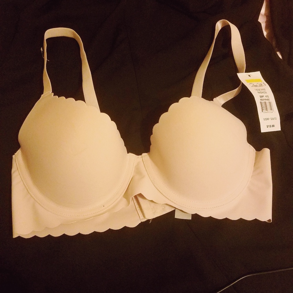 NWT René Rofé Pink Scalloped Push-Up Bra 36C